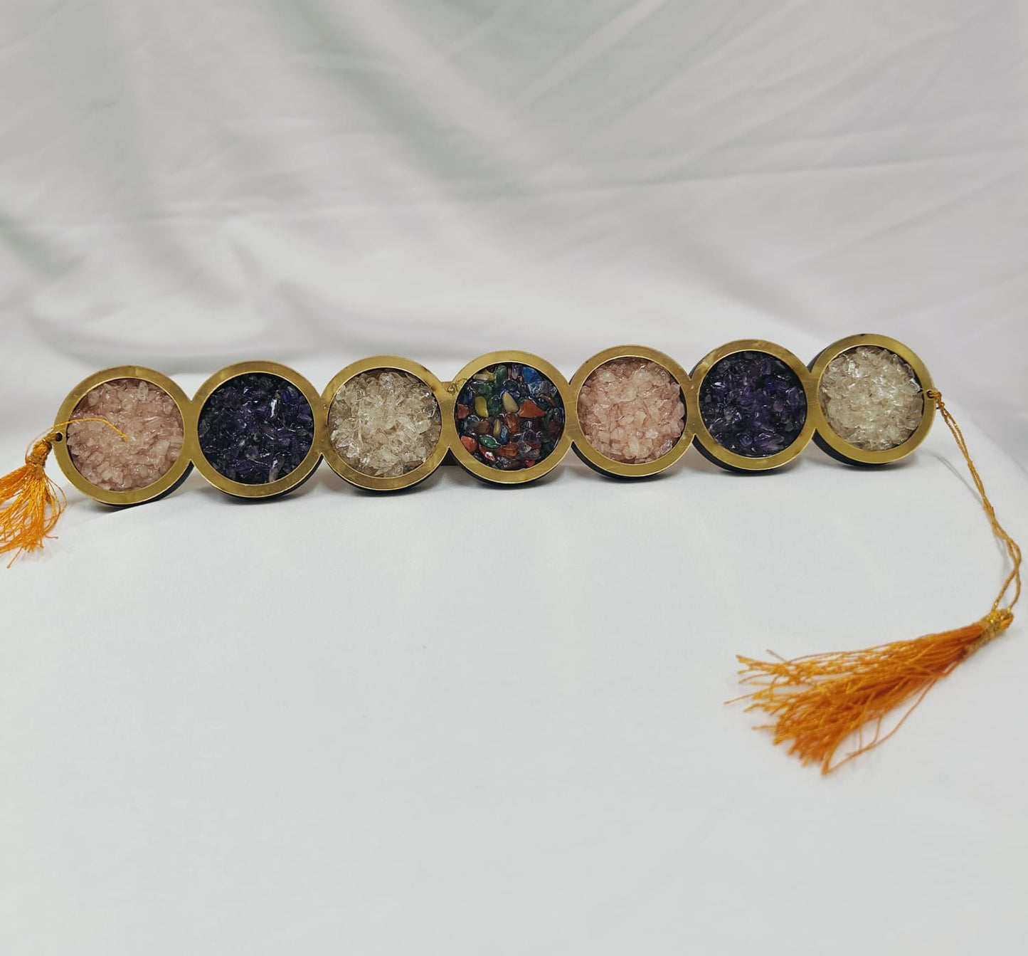 Rose Quartz, Clear Quartz, Amethyst and Seven Chakra Hanger