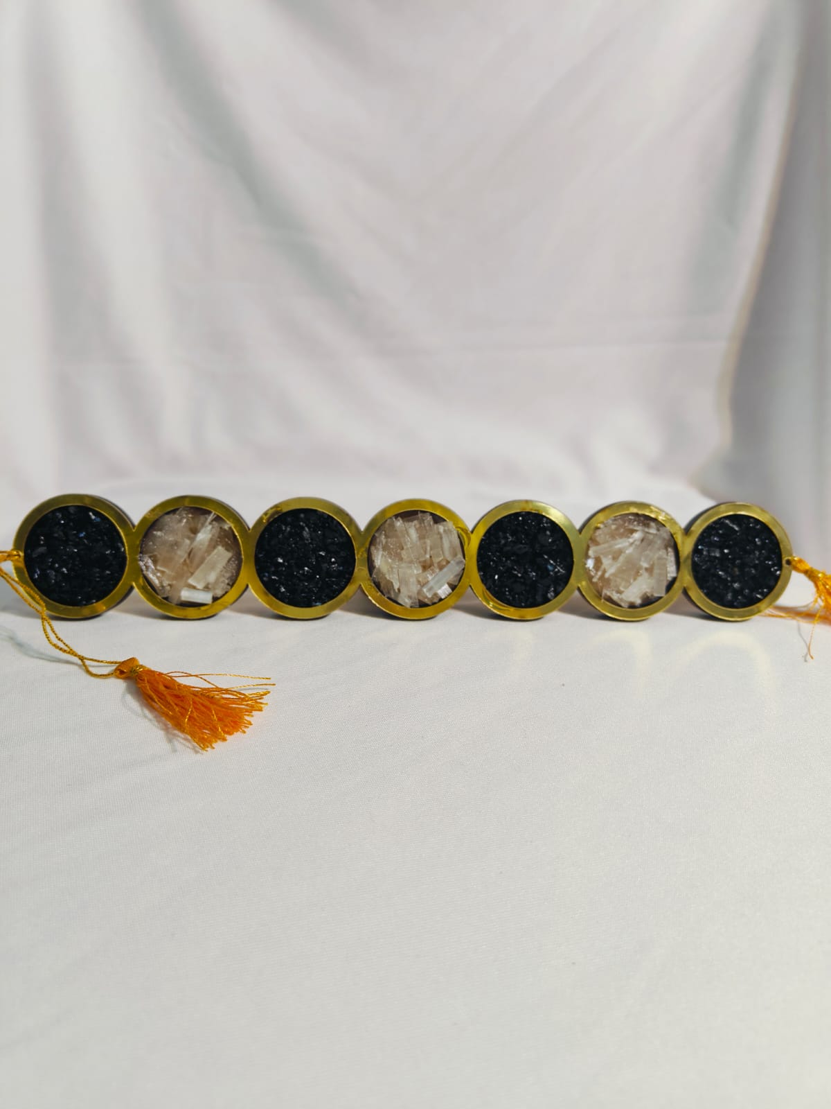 Black Tourmaline and Selenite Hanger (Round)