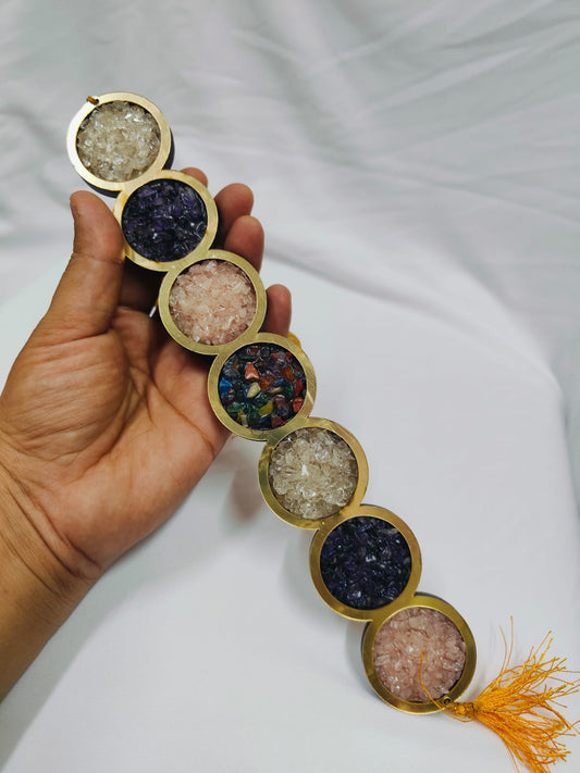 Rose Quartz, Clear Quartz, Amethyst and Seven Chakra Hanger