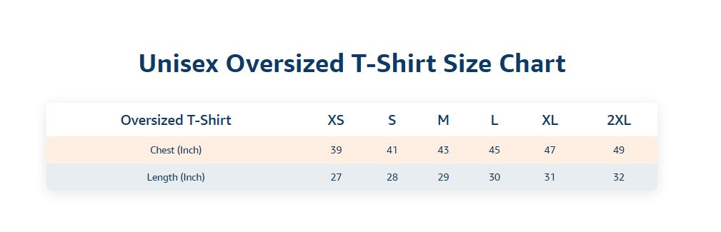 Oversized Unisex Cotton T Shirts